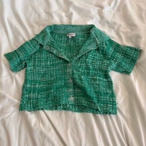 Beginning Boutique Cropped Green Shirt